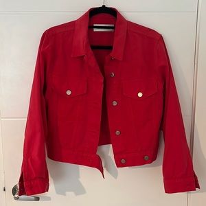 Reformation red denim jacket